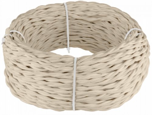 Ретро провод витой Werkel 3х1,5мм песочный (50м) картинка